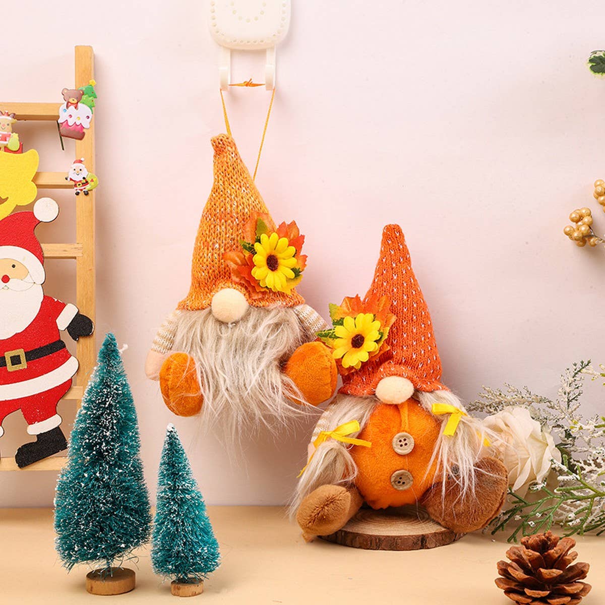 THANKSGIVING DECORATIONS DWARF FIGURINE ORNAMENTS