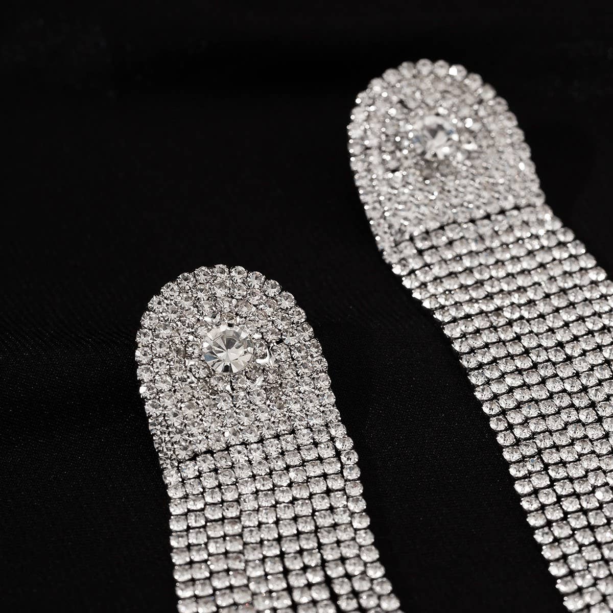 FRENCH STYLE TASSEL RHINESTONE EARRINGS