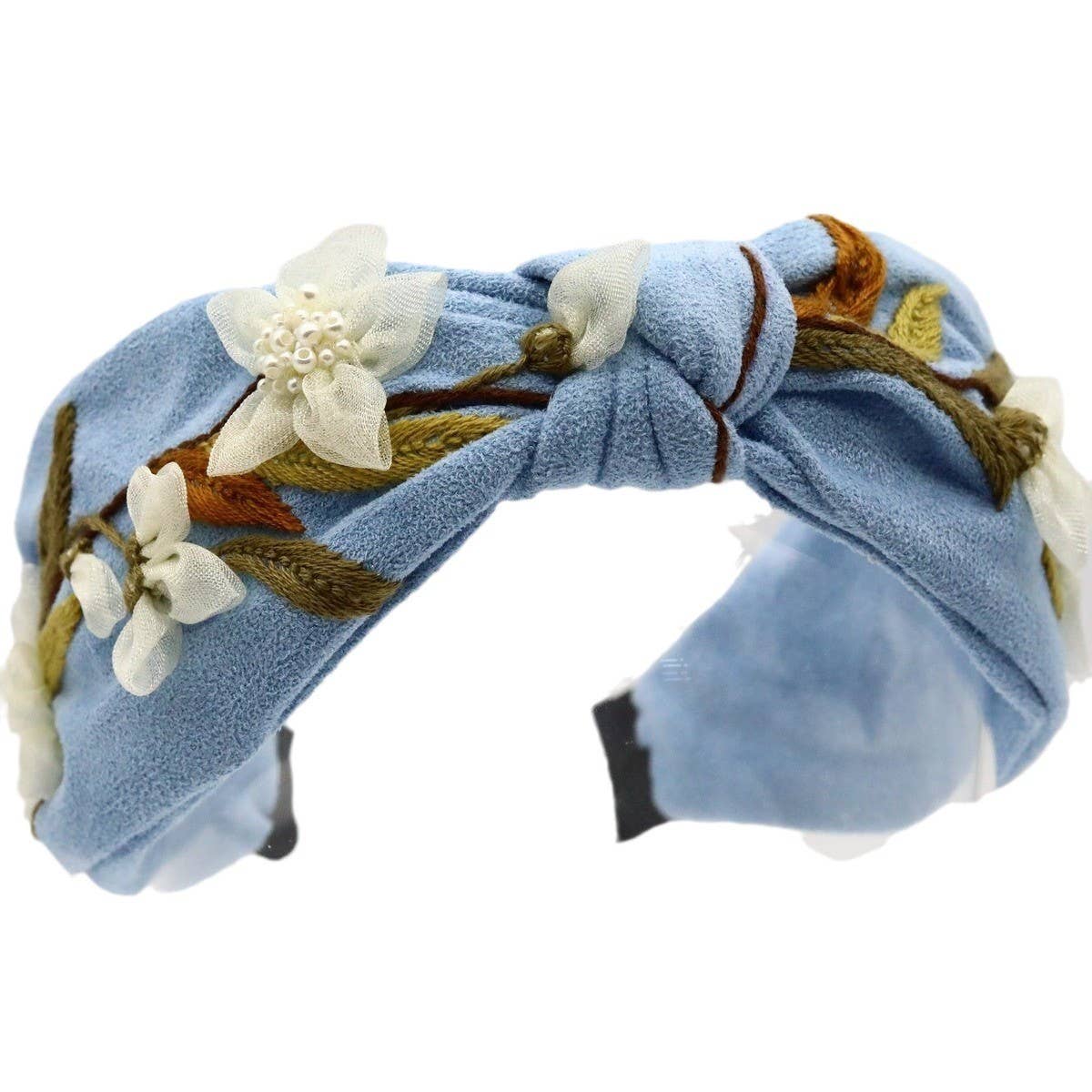 Vintage Handcrafted Pearl White Flower Headband