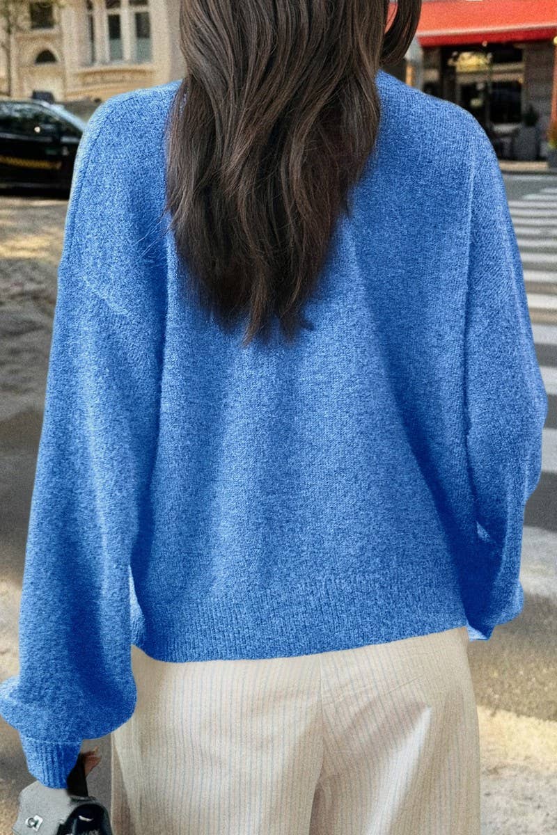 CWOCO00194_CASUAL SIMPLE BUTTON LONG SLEEVE KNIT CARDIGAN