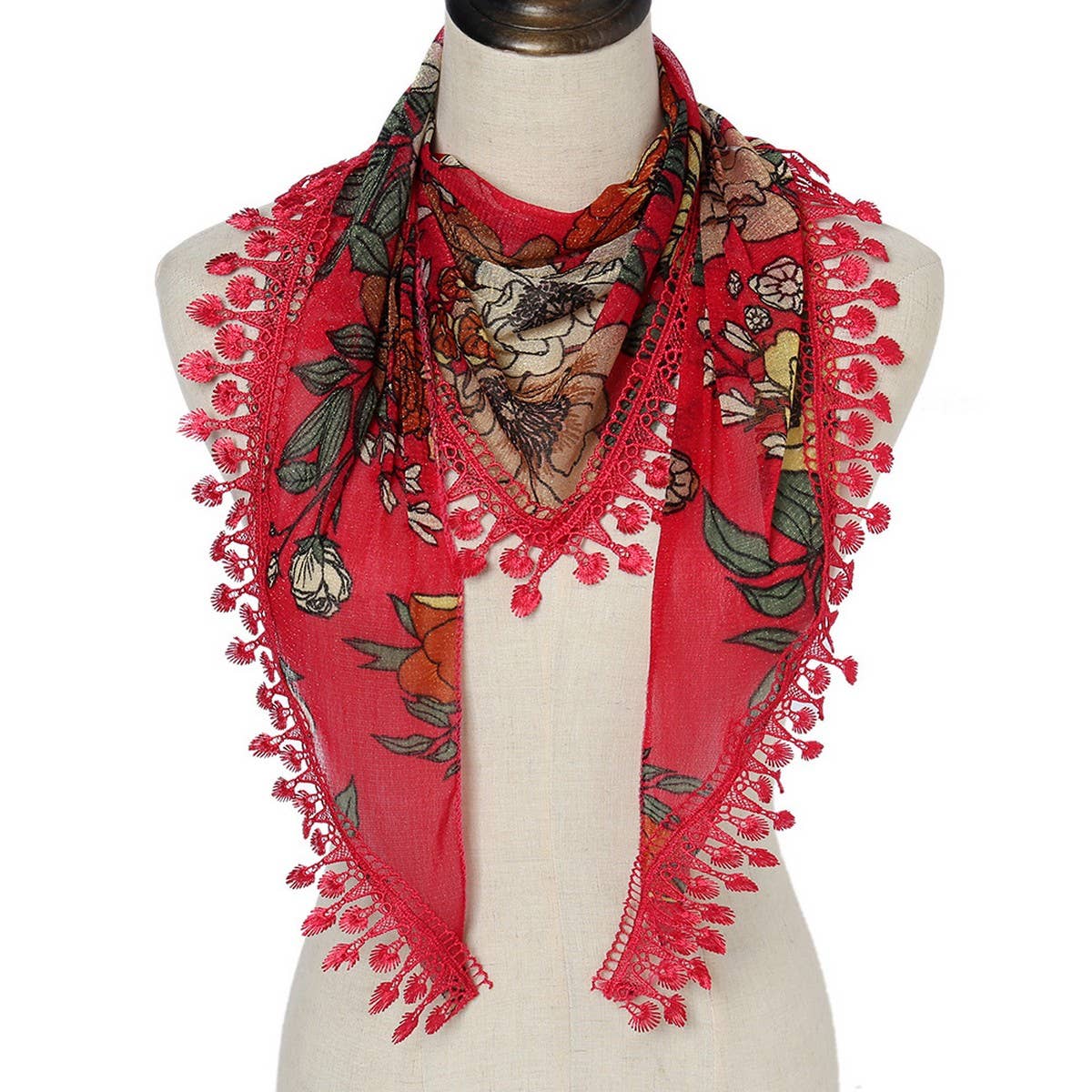 NEW LIGHT LUXURY LACE TRIANGLE SCARF SHAWL