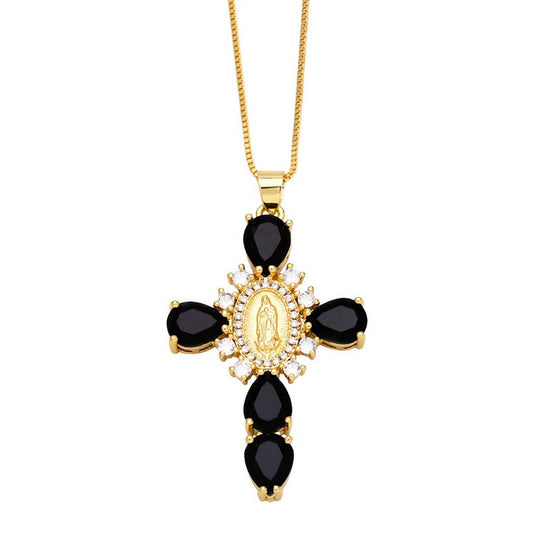 VIRGIN MARY CROSS NECKLACE