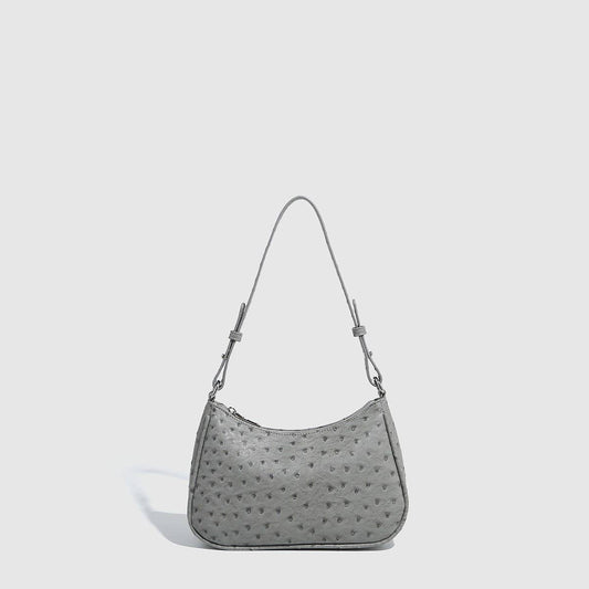 Ostrich Texture Adjustable Underarm Handbag_CWAB5692
