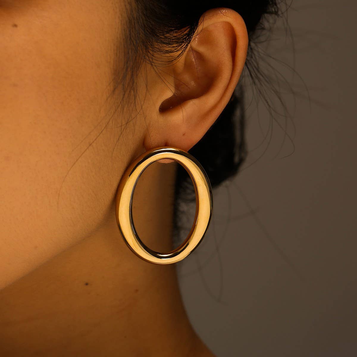 Unique Irregular 18K Steel Titanium Earrings