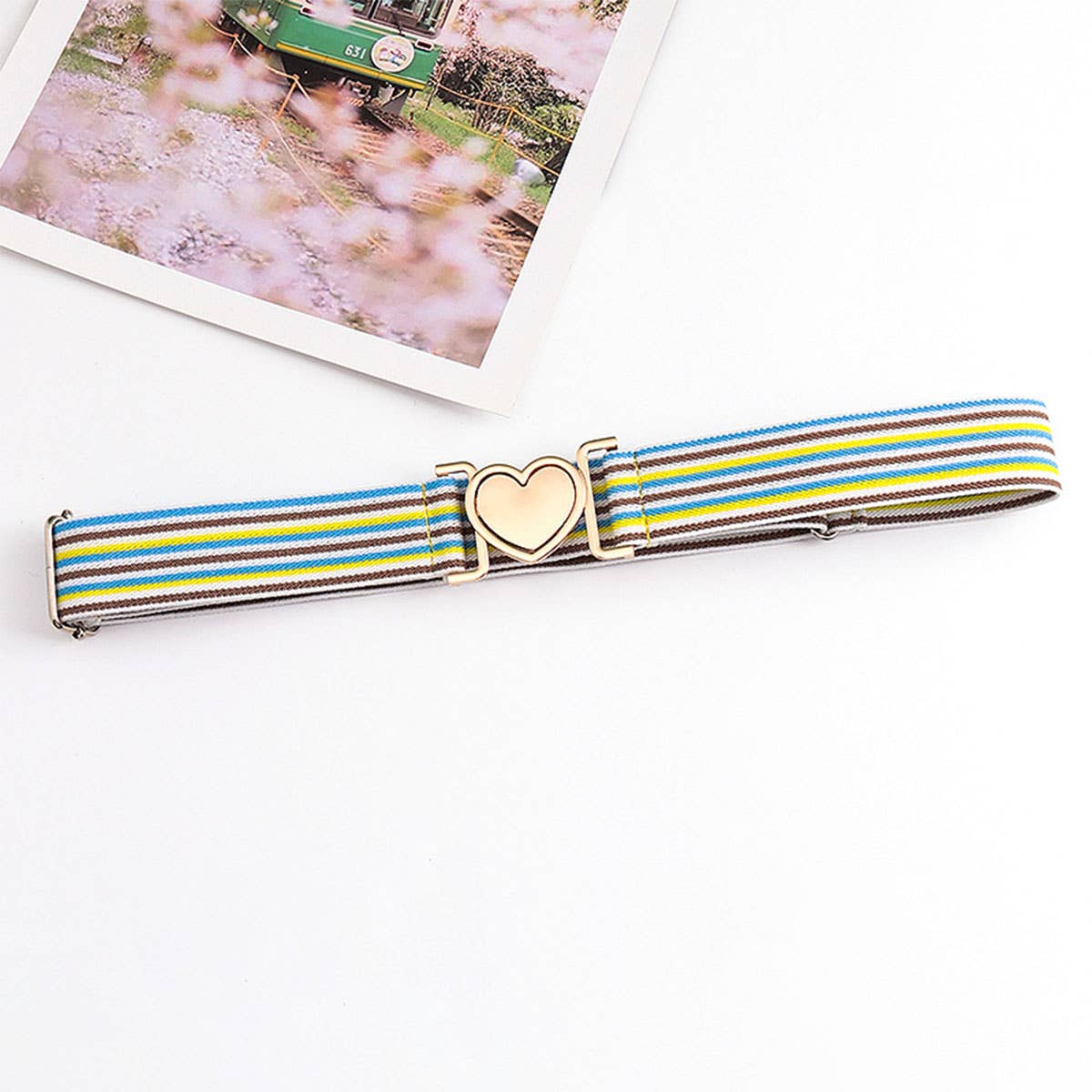 LOVE ALLOY ELASTIC BAND ELASTIC WOVEN CANVAS BELT_CWABE0680