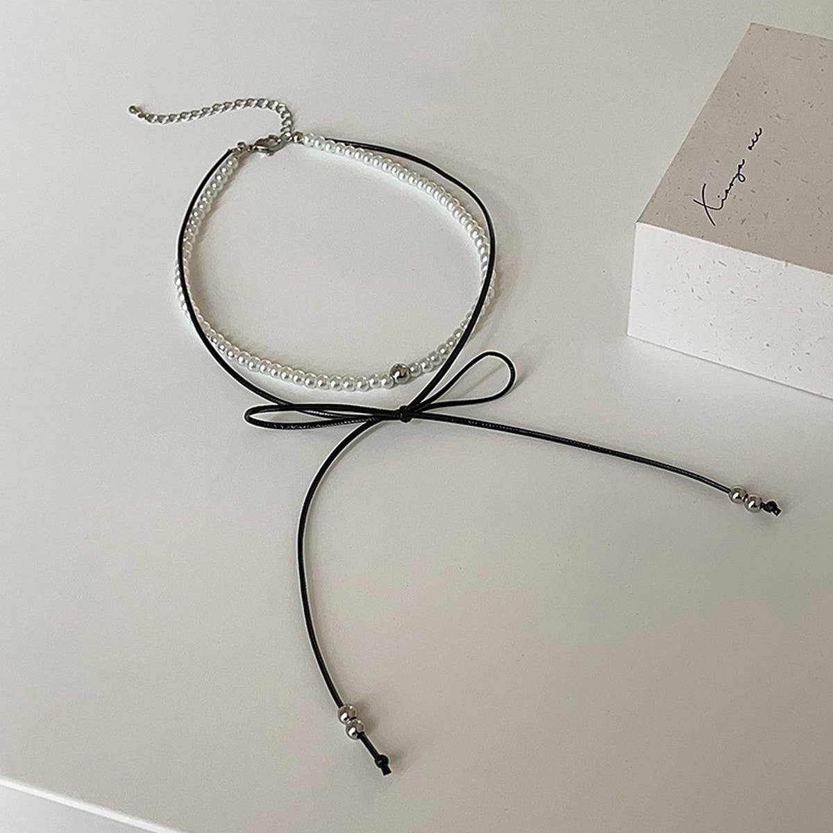 FASHIONABLE PEARL HIGH-GRADE BOW PENDANT NECKLACE