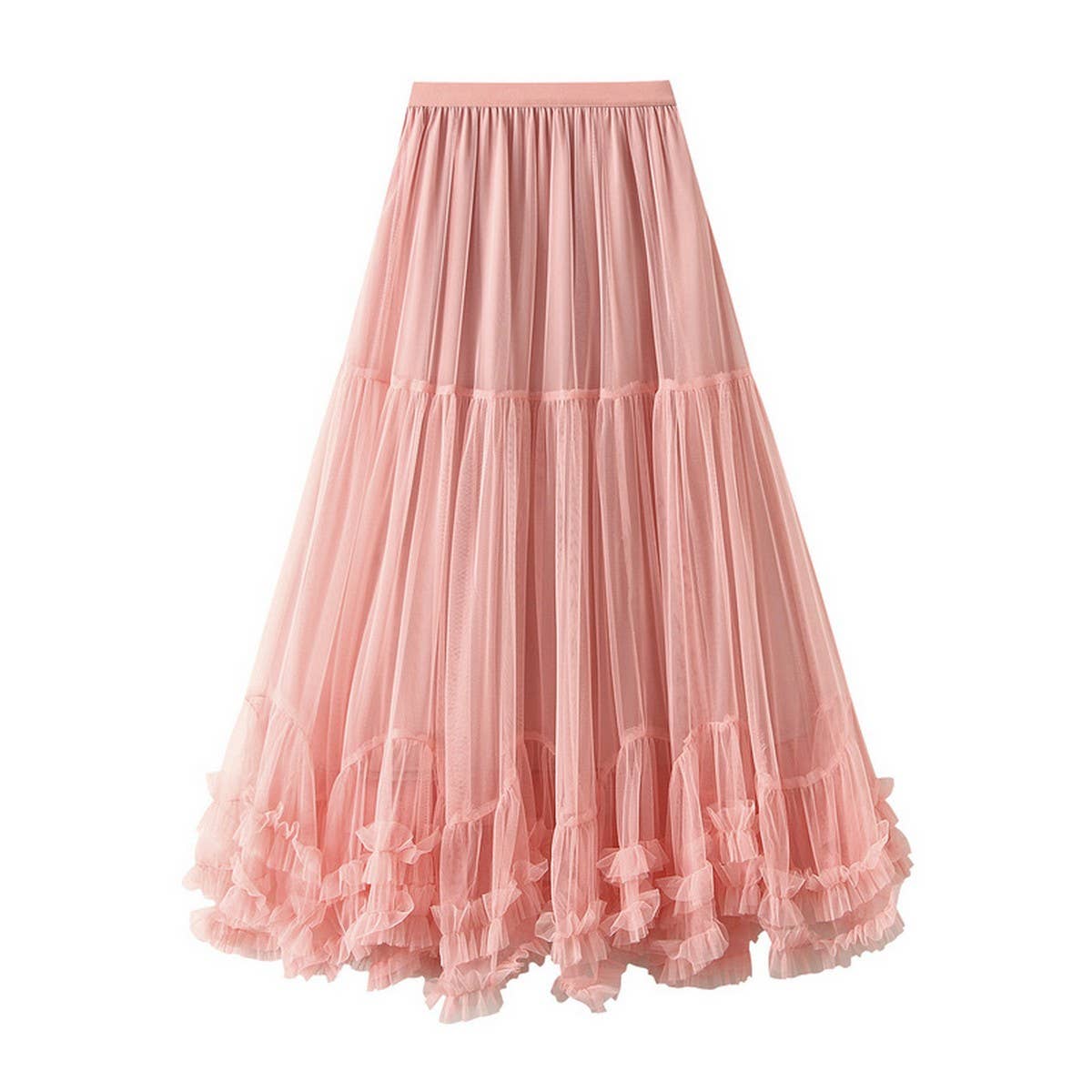 Sweet Ruffle Tulle A-Line Flared Puff Skirt