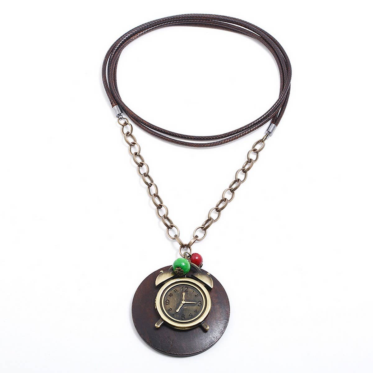 WAX ALLOY CREATIVE ALARM CLOCK LONG NECKLACE