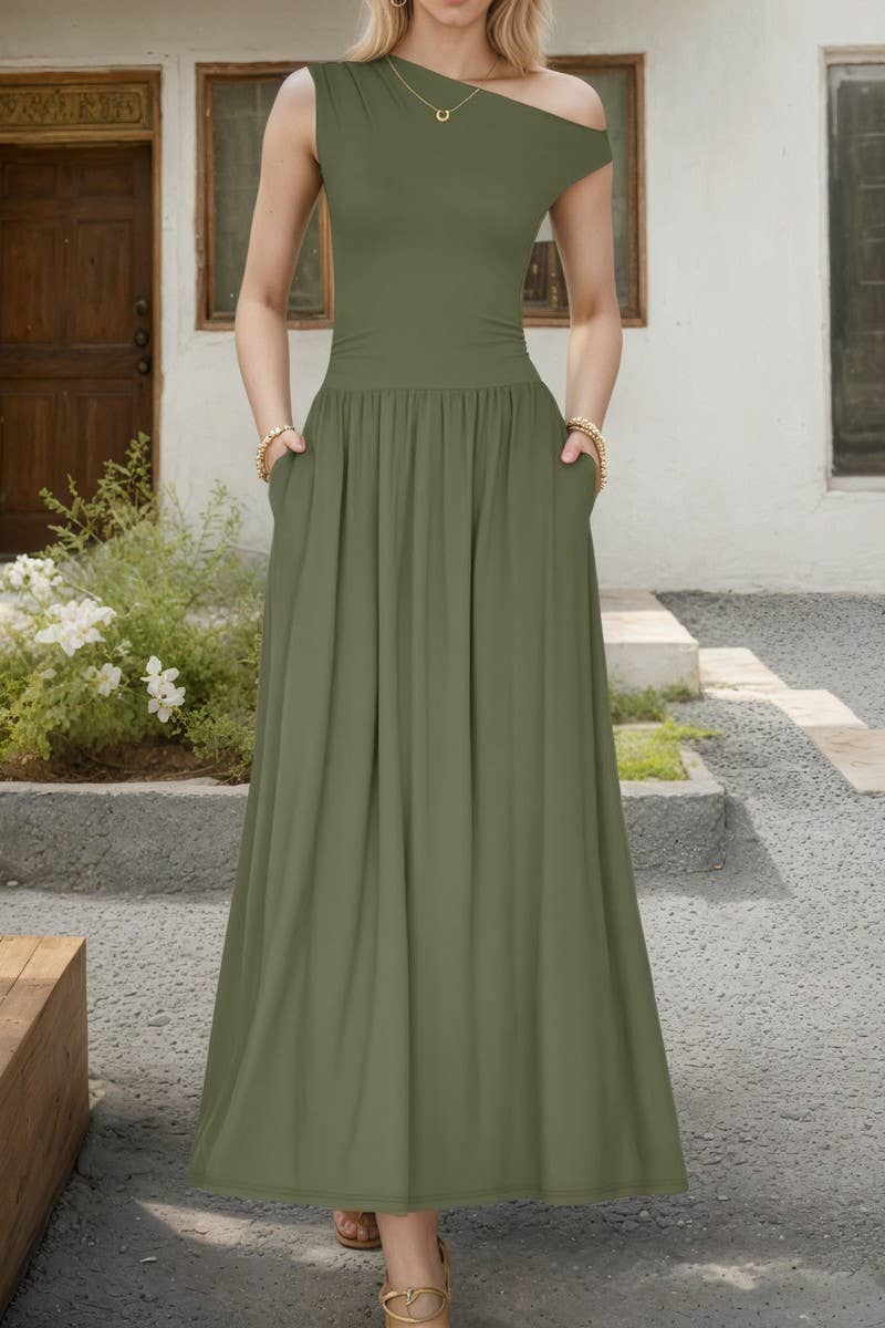 CWDMD5007_SUMMER NEW TEMPERAMENT SLIM SLEEVELESS DRESS