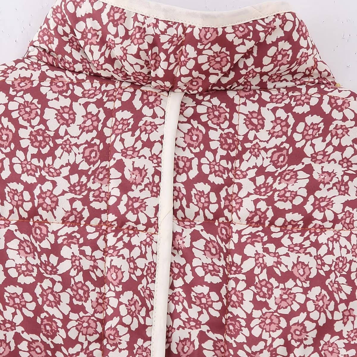 REVERSIBLE FLORAL LOOSE WARM QUILTED JACKETS