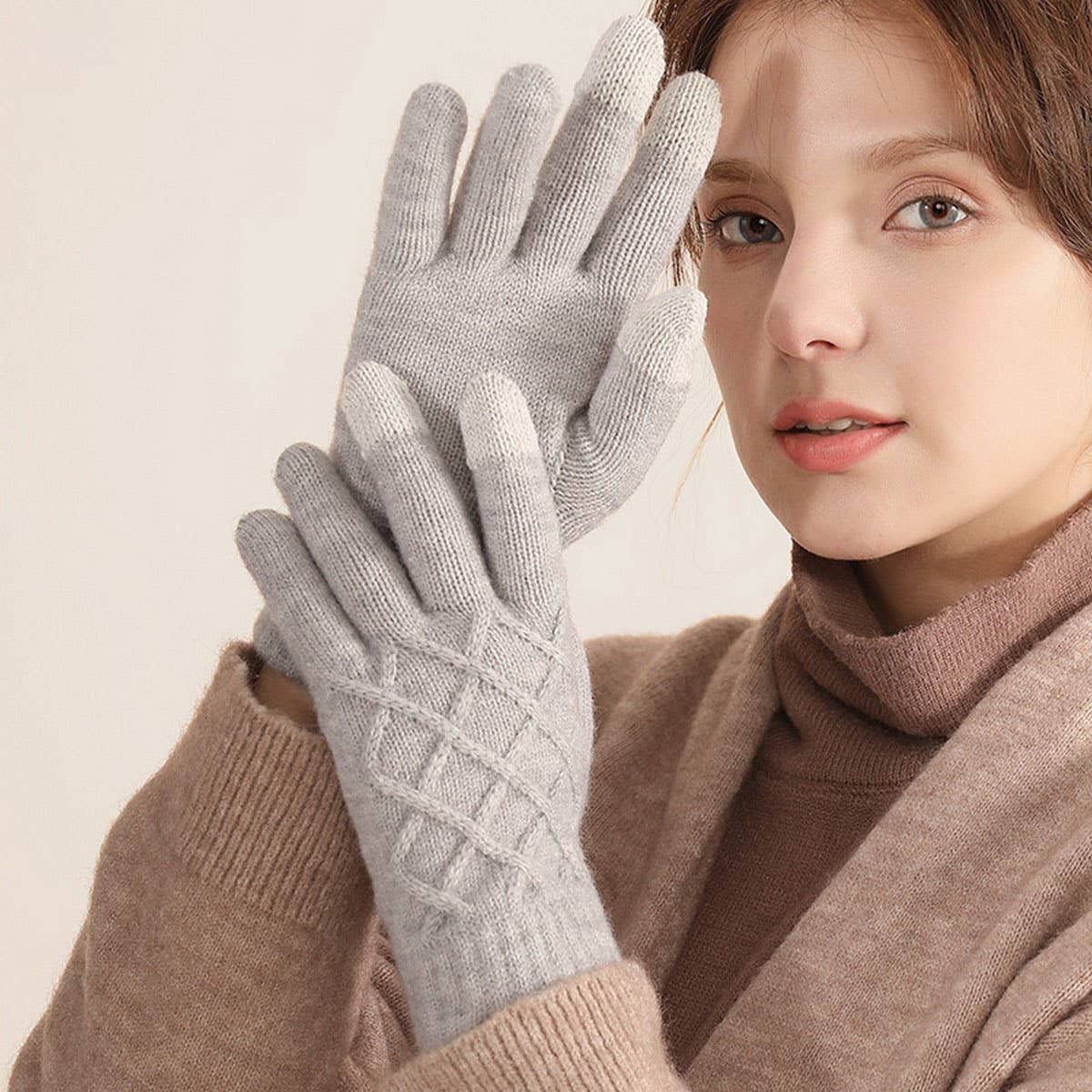 SOLID COLOR WARM TOUCH SCREEN KNITTED GLOVES_CWAG0388