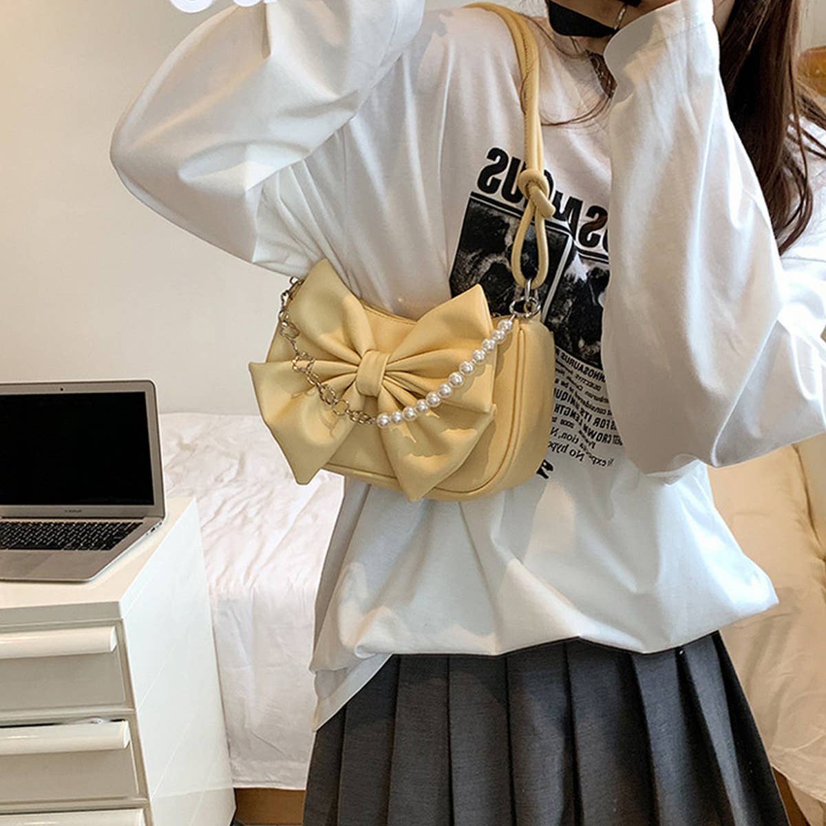 2024 SUMMER WESTERN STYLE SHOULDER BOW PEARL BAG_CWAB1914