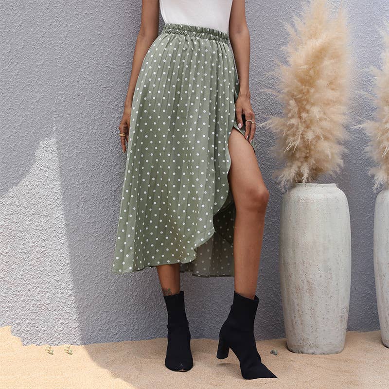 Irregular polka-dot skirt
