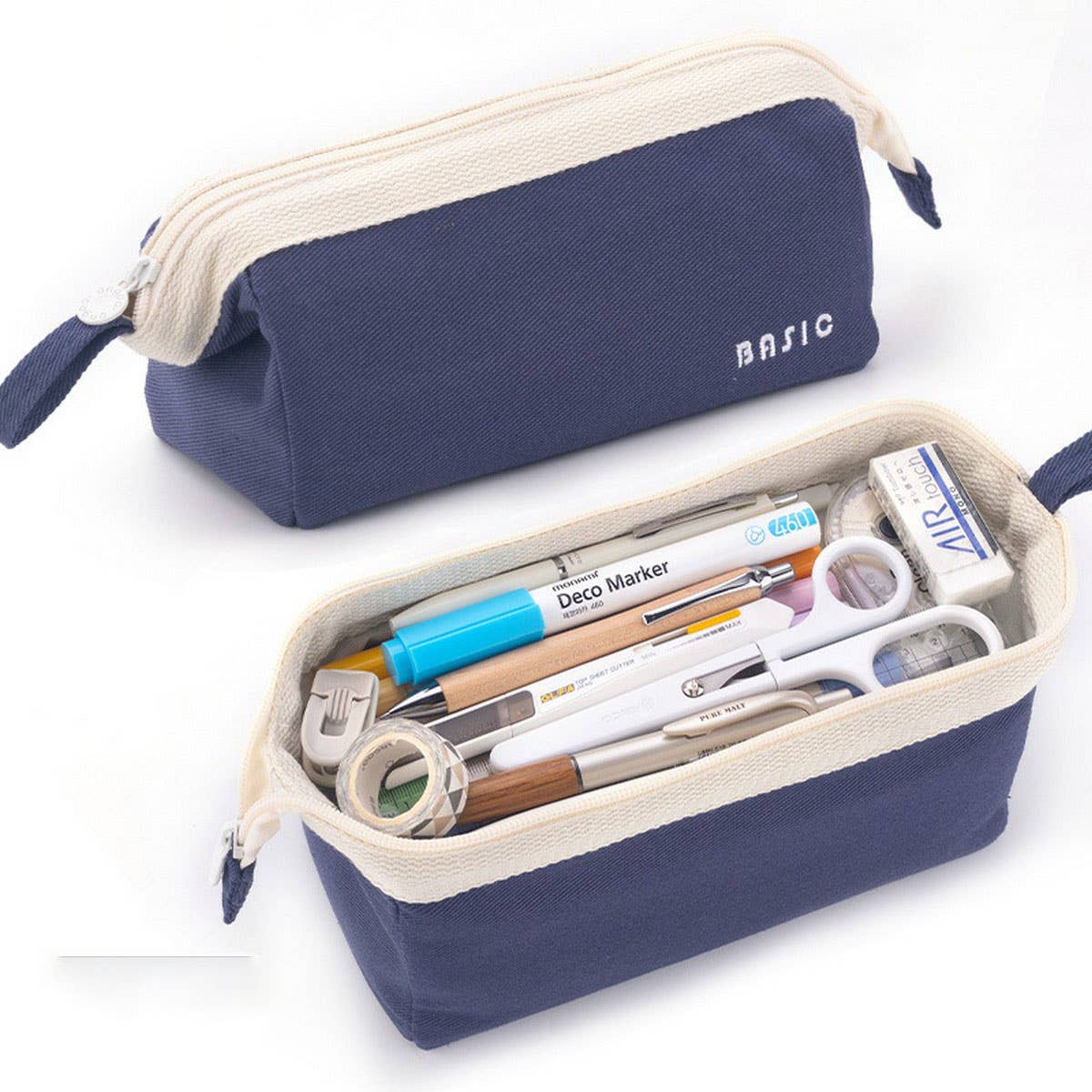 SOLID COLOR SIMPLE BOAT-SHAPED PENCIL CASE_CWMM1974