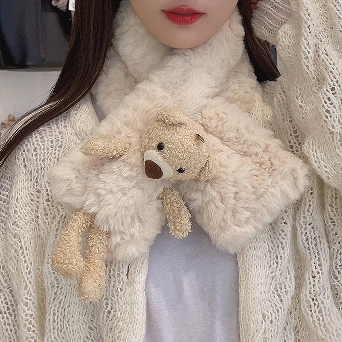 2024 CUTE CARTOON BEAR WARM SCARF_CWASC1255