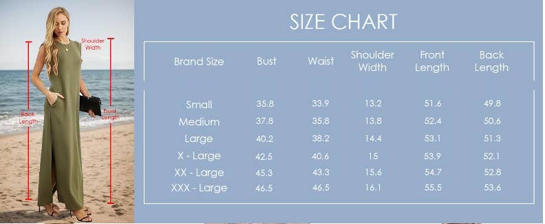 CWDMD5904_SLEEVELESS SPLIT HEM POCKET MAXI BEACH DRESS