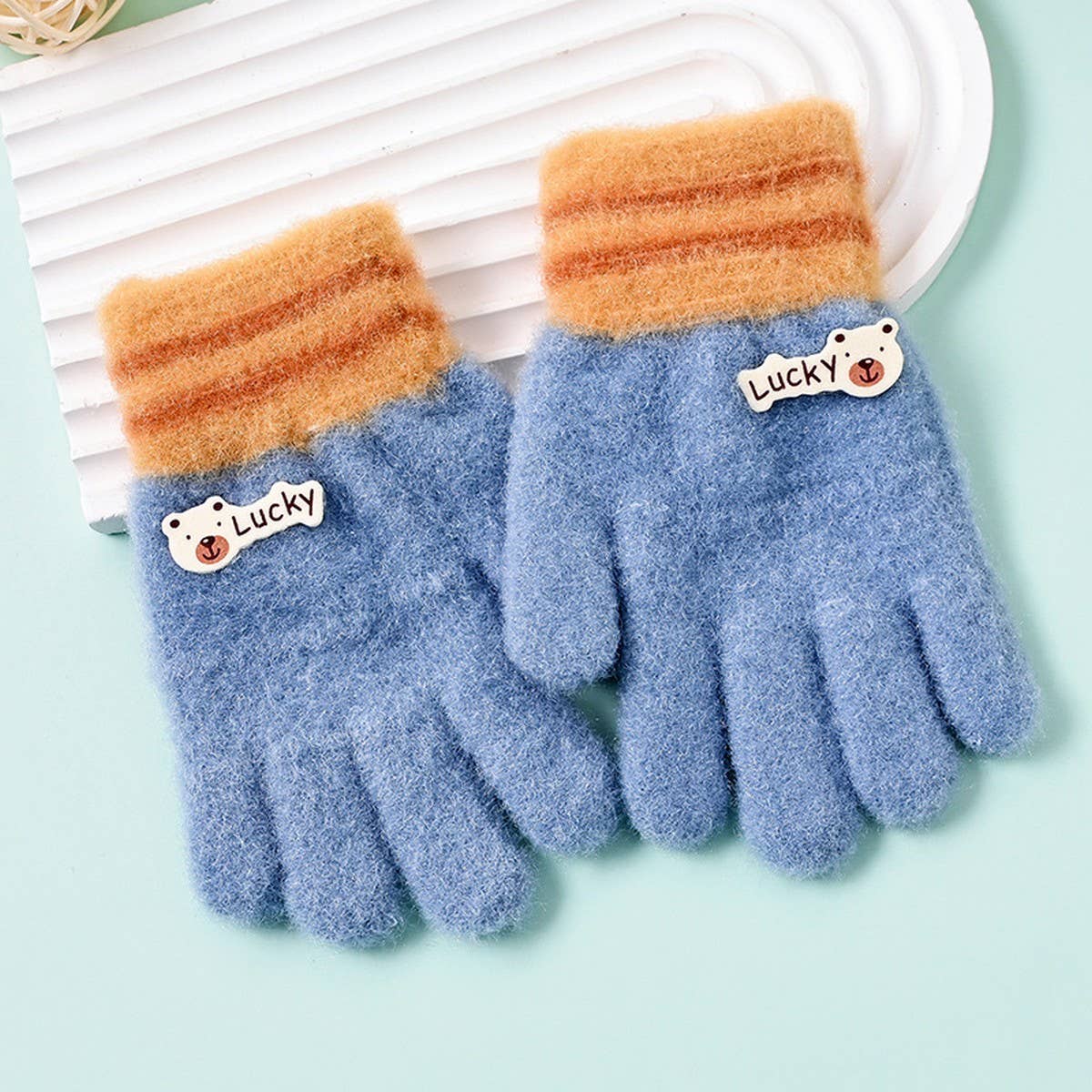 CWAG0281_CARTOON FULL FINGER PLUSH CHILDREN'S GLOVES