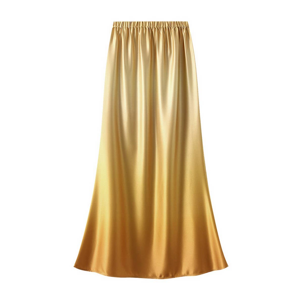 Satin High-Waist Fishtail Bodycon Midi Skirt