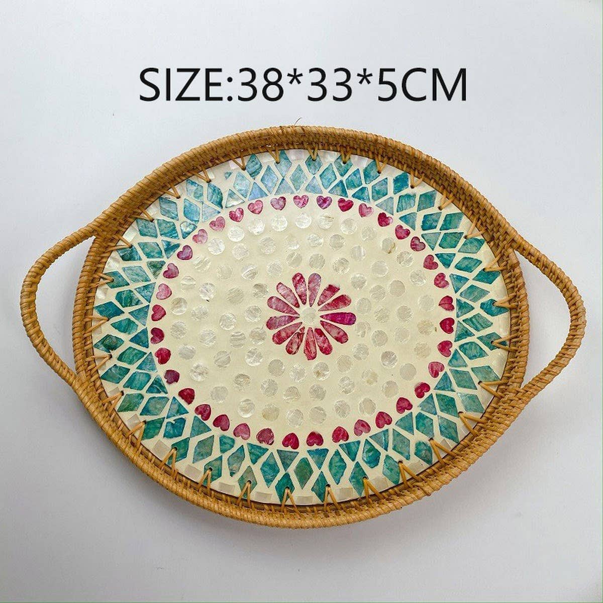 RATTAN DESKTOP LIGHT LUXURY SHELL TRAY STORAGE TRAY_CWMM4538