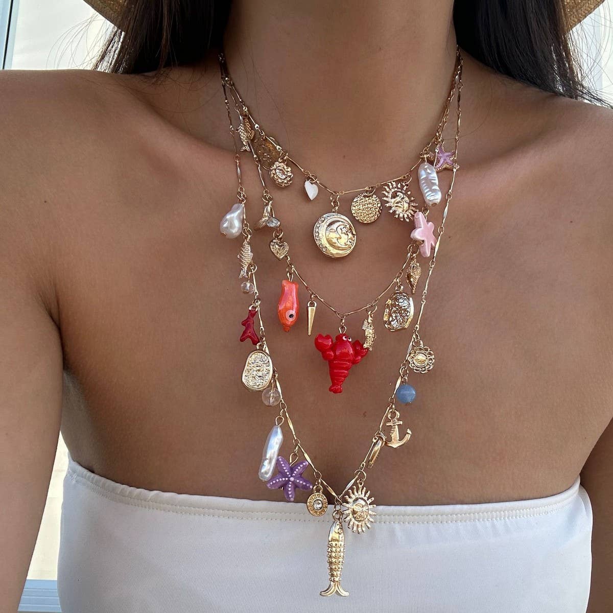 BOHEMIAN HEAVY CHAIN VINTAGE STACKING NECKLACE_CWMM3178