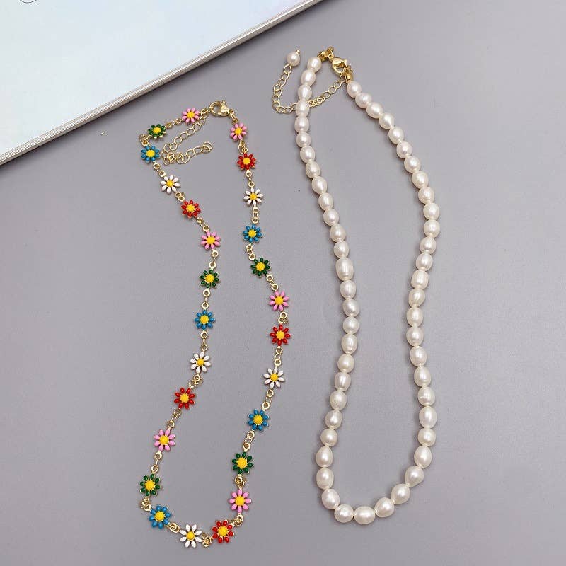 Daisy butterfly creative colorful eye necklace