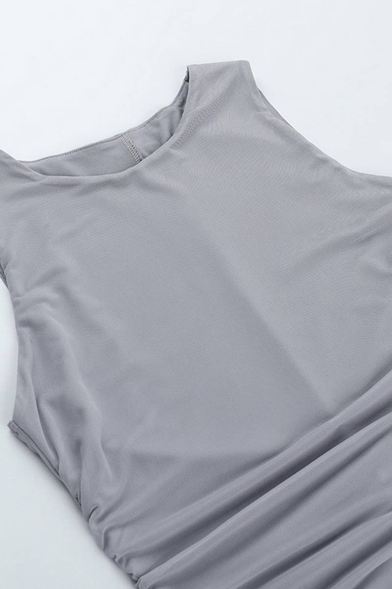 CWDSD7626_MESH BODYCON SLEEVELESS MINI DRESS