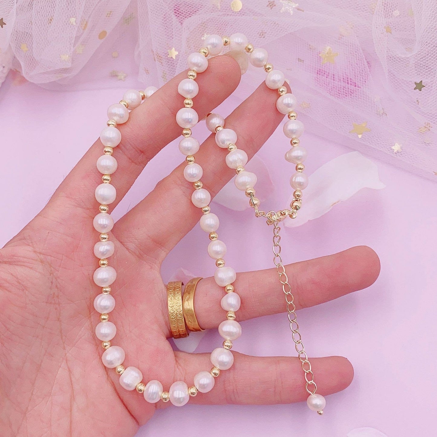 Baroque irregular retro freshwater pearl necklace