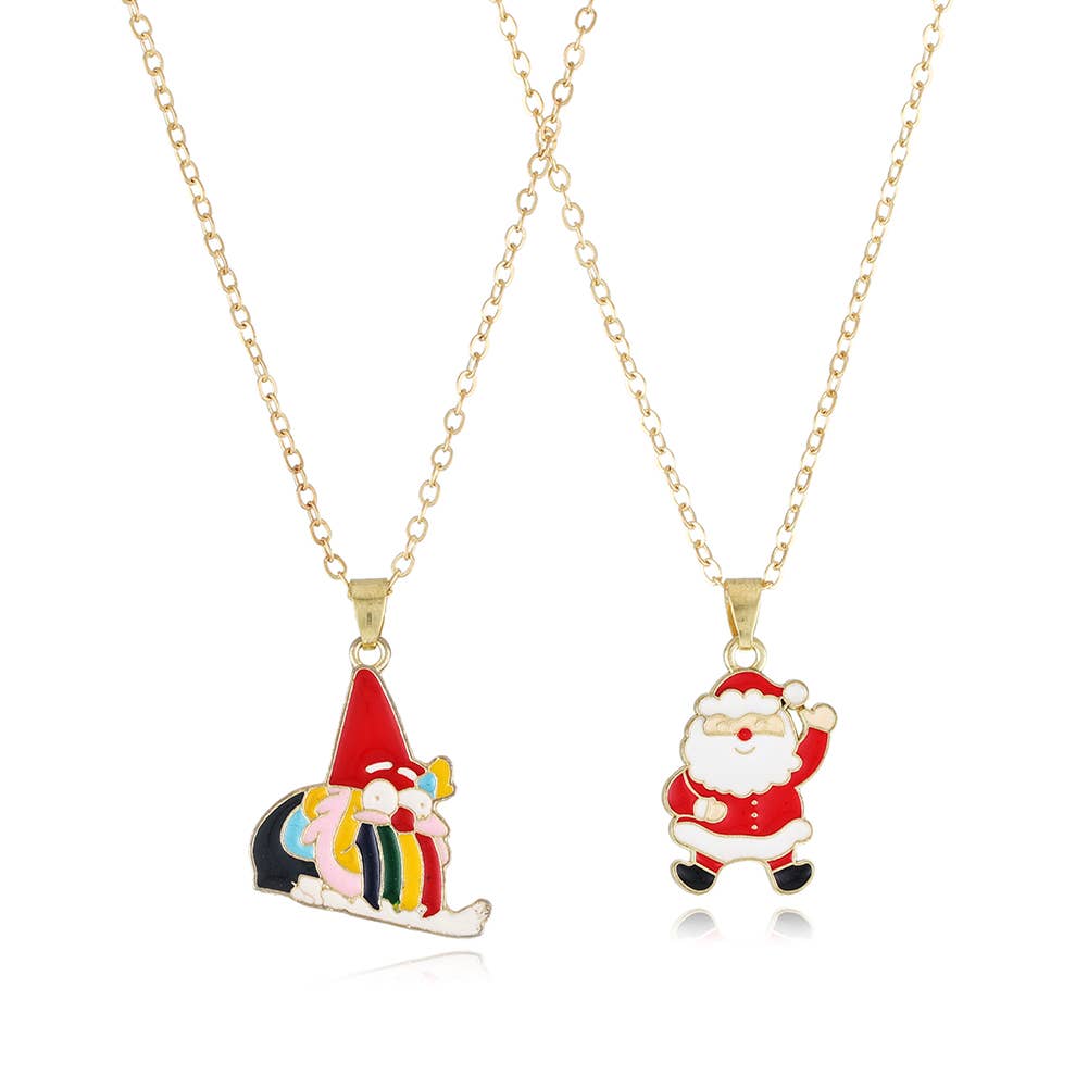 CHRISTMAS SNOWMAN CHRISTMAS TREE NECKLACE SET