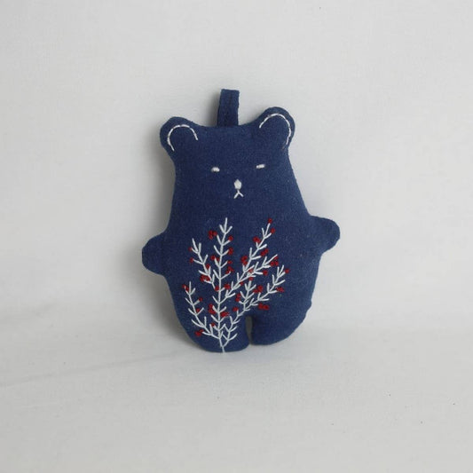 Hand-Embroidered Cute Bear Plush Charm