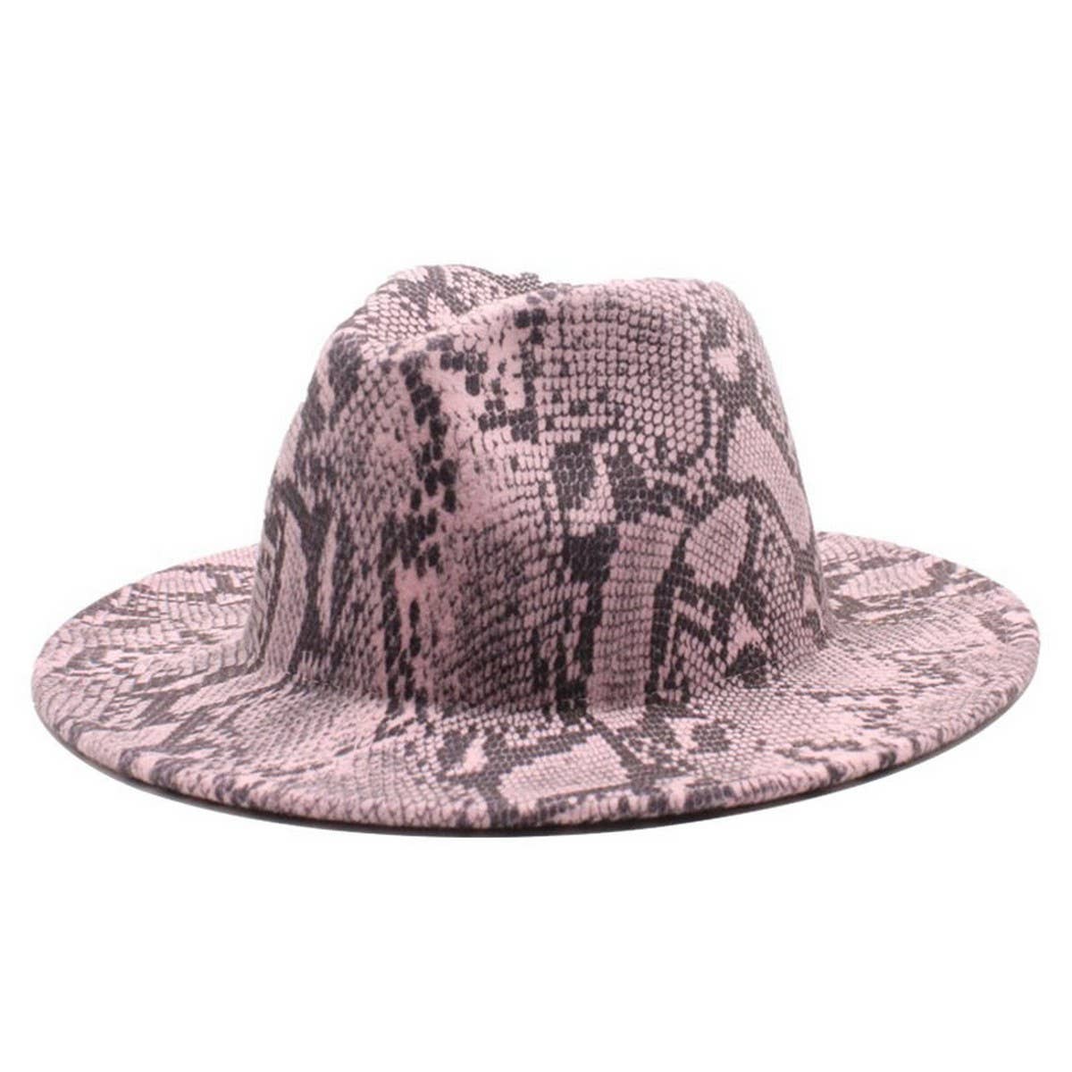 FASHIONABLE SNAKE PATTERN WOOLEN JAZZ HAT_CWAH2588