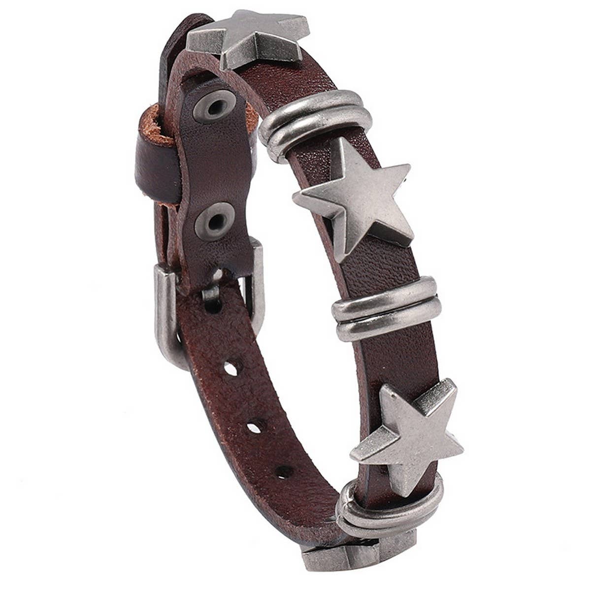FIVE-POINTED STAR RETRO COWHIDE CREATIVE BRACELET