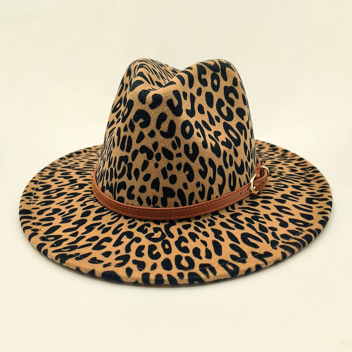 WOMEN WARM AND SIMPLE LEOPARD PANAMA HAT_CWAH0704