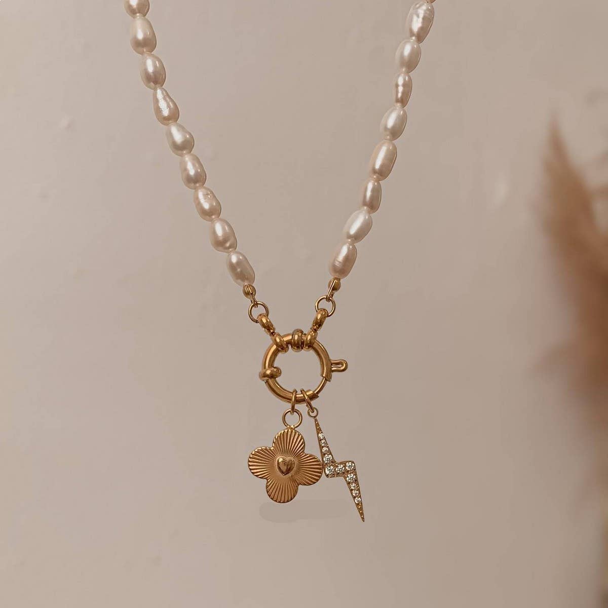 Basic loose chain heart round necklace_CWMM5711