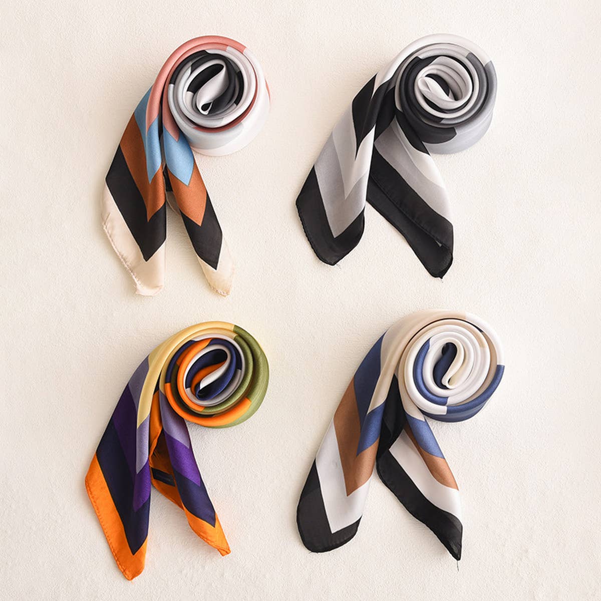 CWASC2399_COLORFUL SPLICING SWEET AND FRESH SILK SCARF