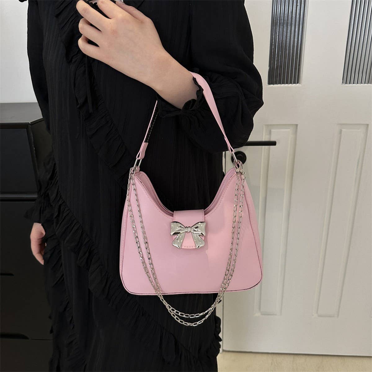 FASHIONABLE CUTE SWEET BOW UNDERARM BAG_CWAB3301