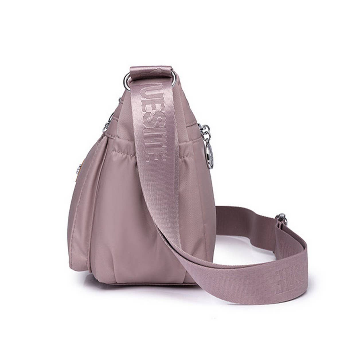 MULTI-COMPARTMENT NYLON SHOULDER AND CROSSBODY BAG