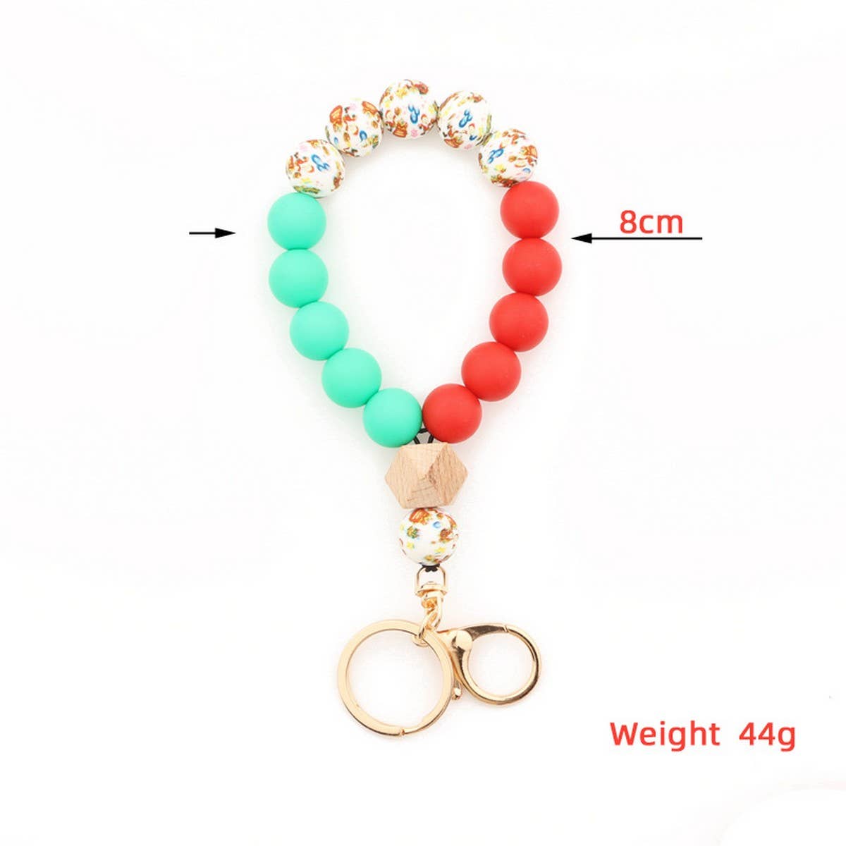 Holiday Silicone Bead Keychain Bracelet Gift