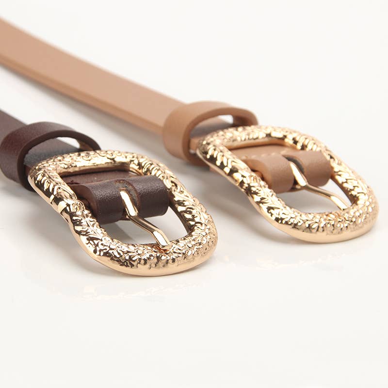 Carved metal buckle personalized fashionable belt