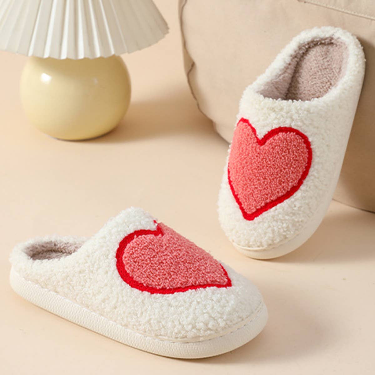 HOME LOVE PATTERN NON-SLIP COTTON SLIPPERS