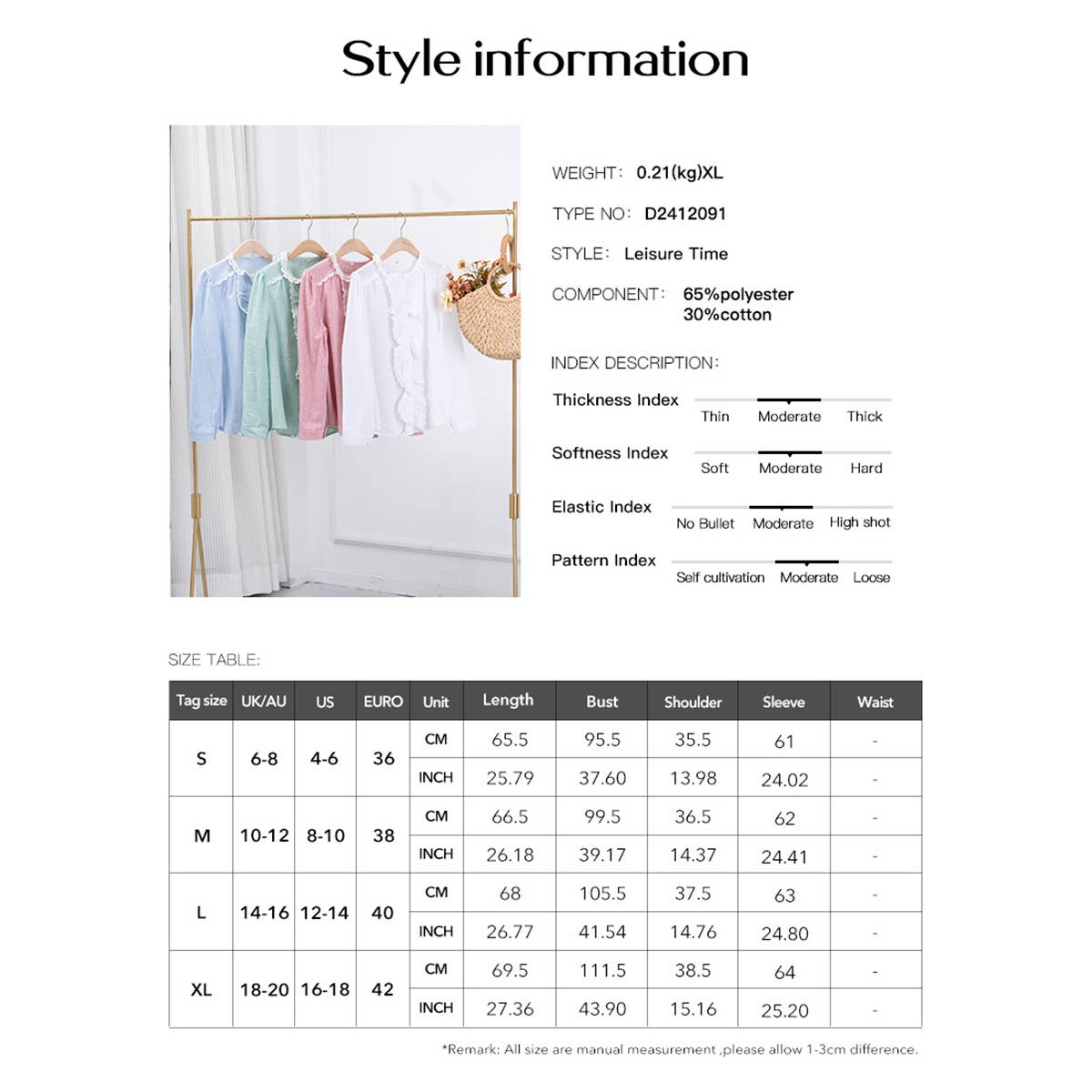 Women's temperament contrast color striped shirt