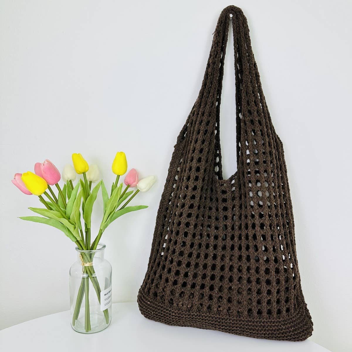 CWAB1953_KNITTED HOLLOWED OUT TOTE BAG