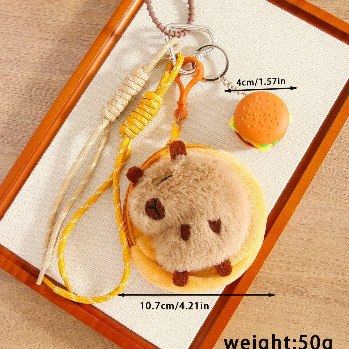 Capybara Plush Coin & Earbud Bag Keychain_CWMM7746