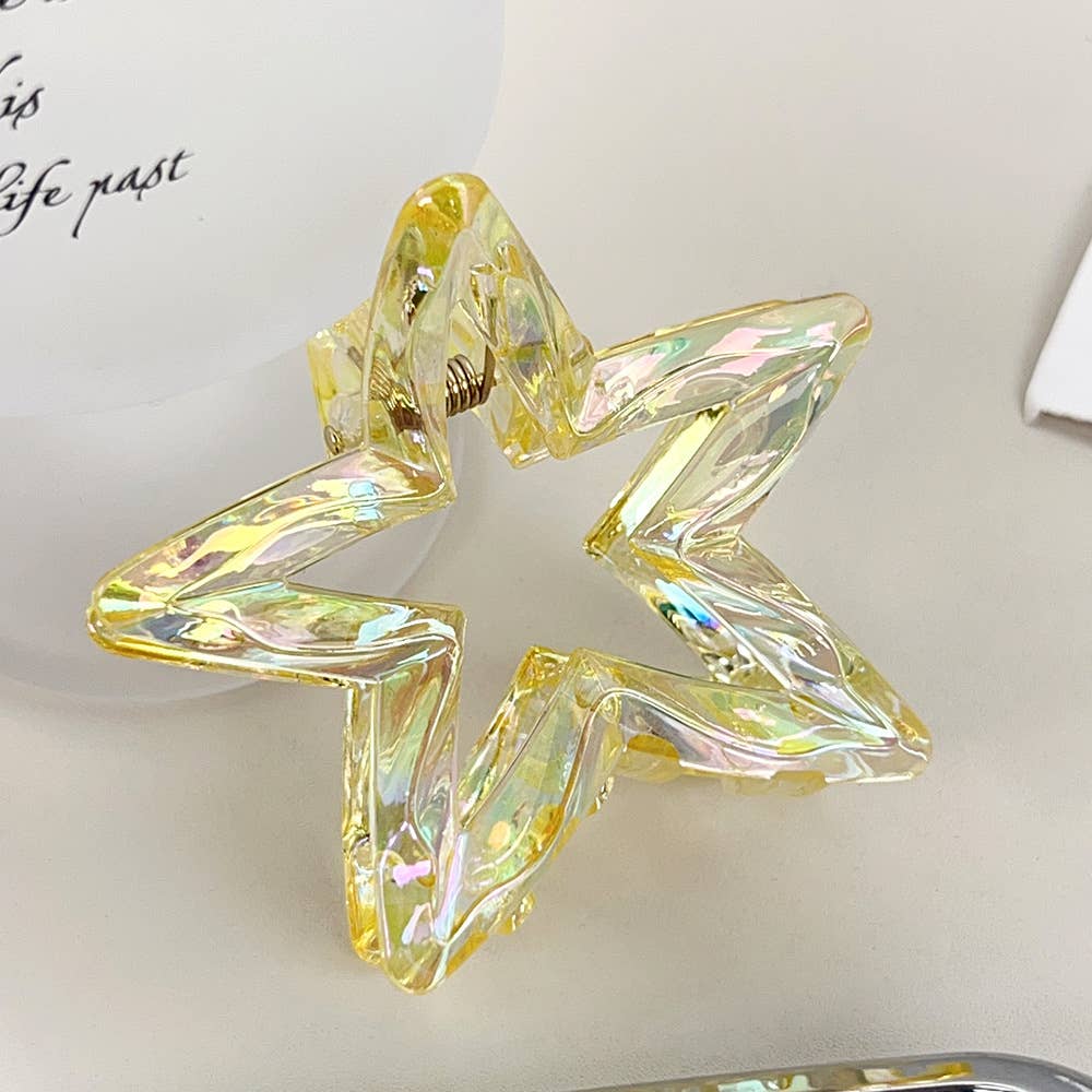 Crystal candy-colored five-pointed star grab clip