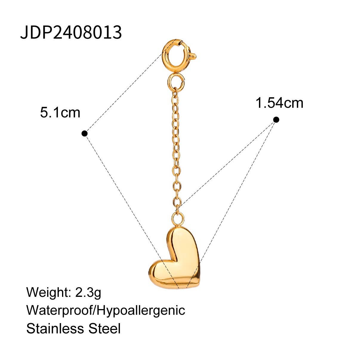 STAINLESS STEEL PENDANT ACCESSORIES LOVE HEART_CWMM4676