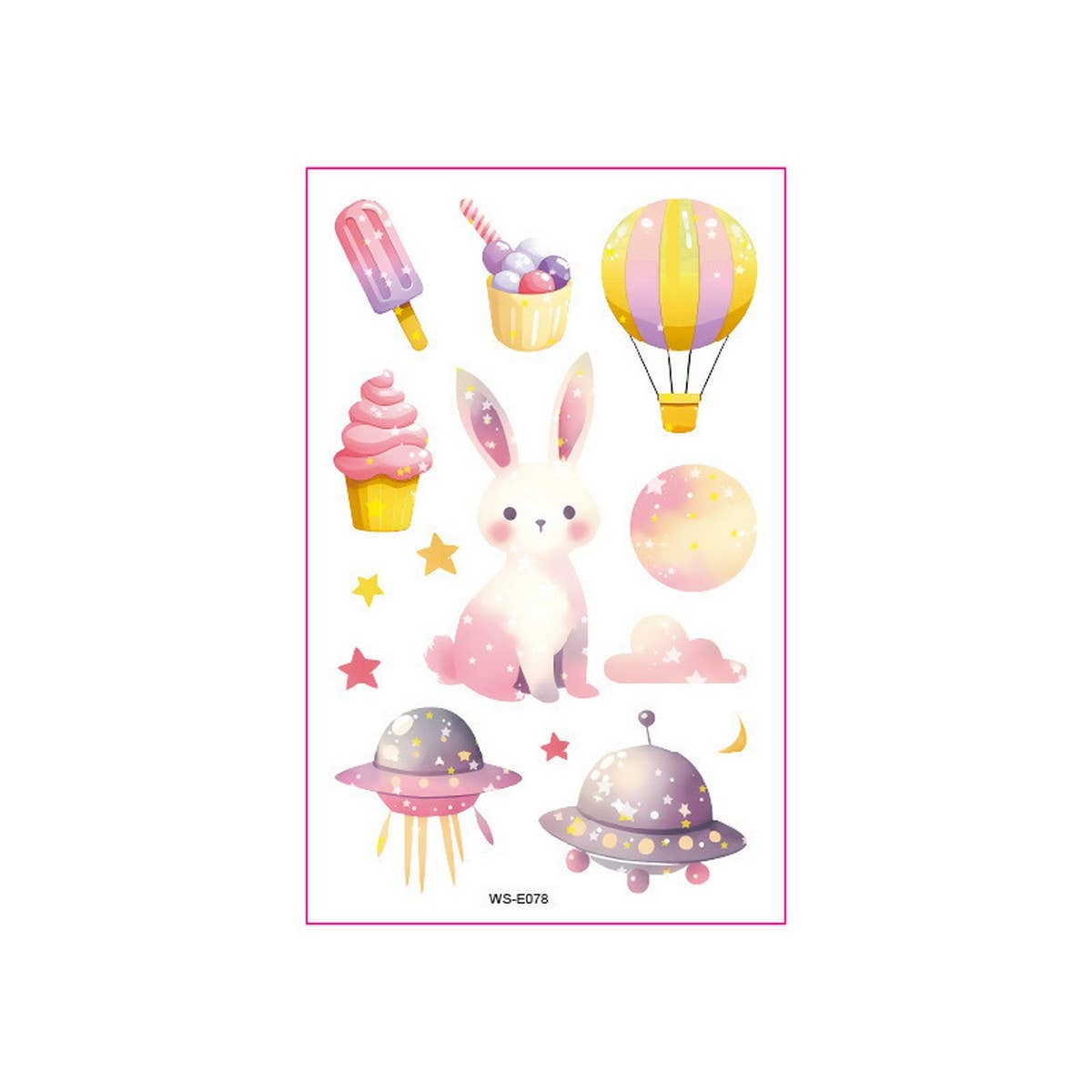 Glitter Cartoon Tattoo Stickers for Kids ?Bear Set