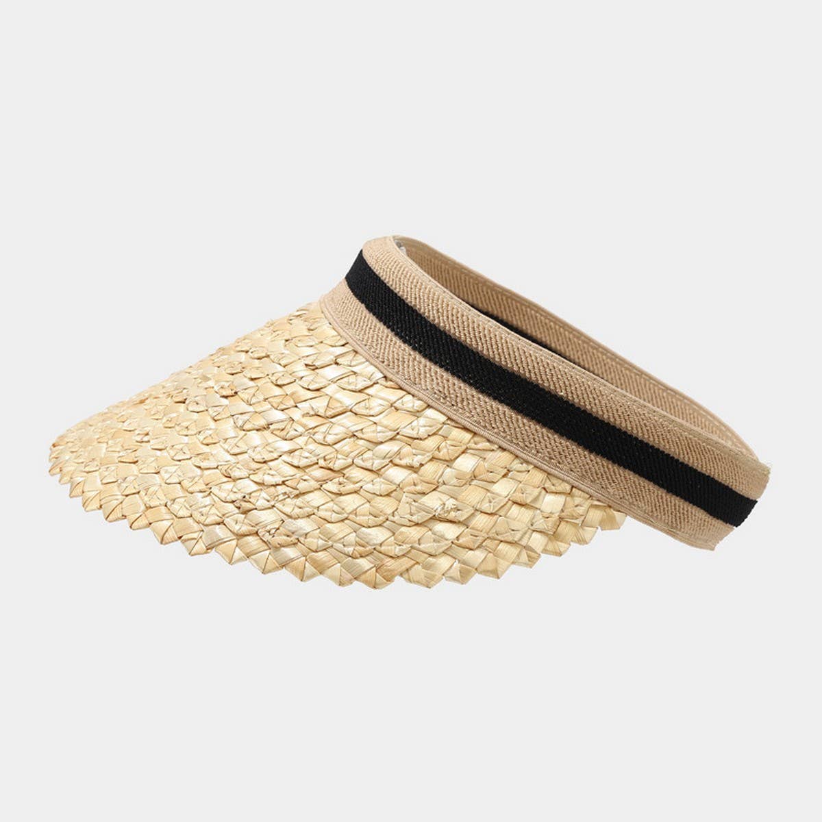 Straw Sun Visor,Summer Ponytail UV Protection Hat_CWAH3282