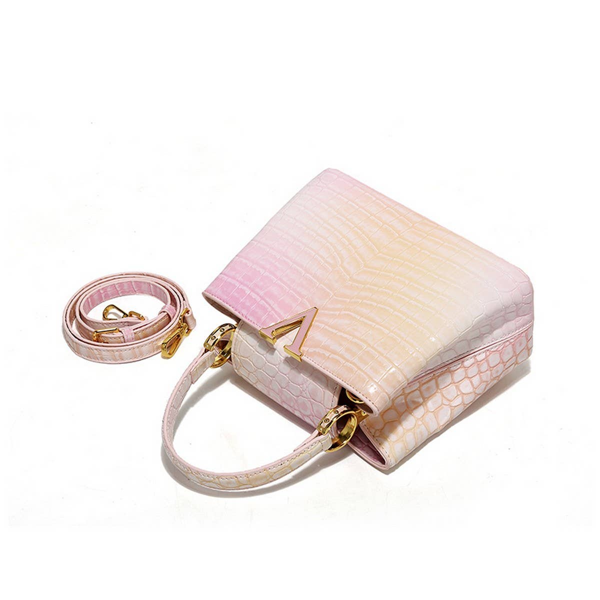 CROCODILE PATTERN HIGH-END SHINY LEATHER HANDBAG_CWAB3617