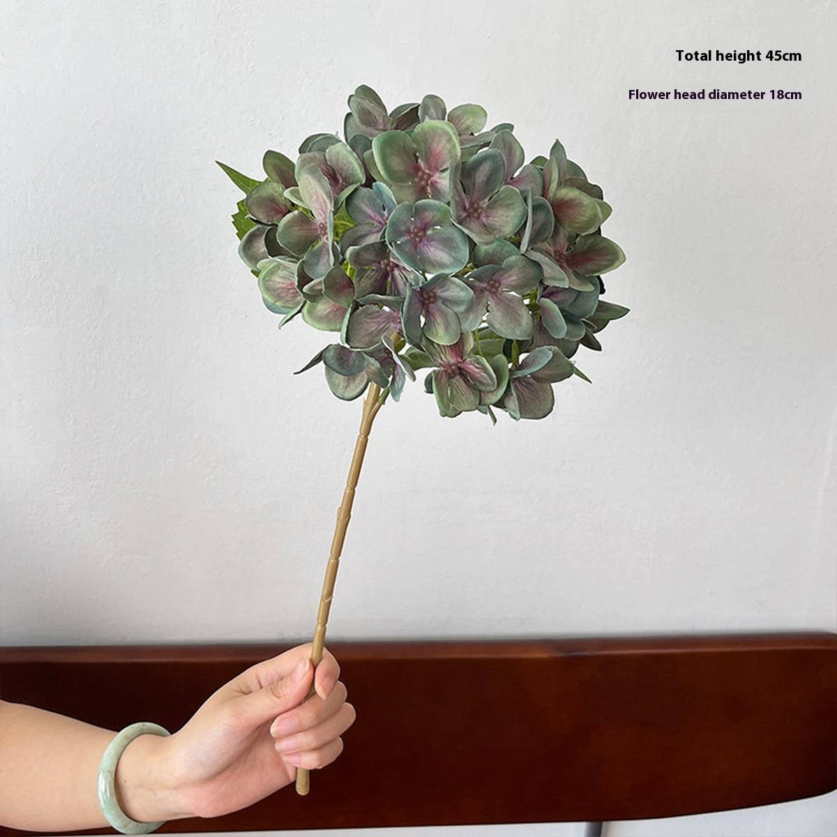 3D Printed Autumn Hydrangea Stem with 2 Leaves_CWMM6517