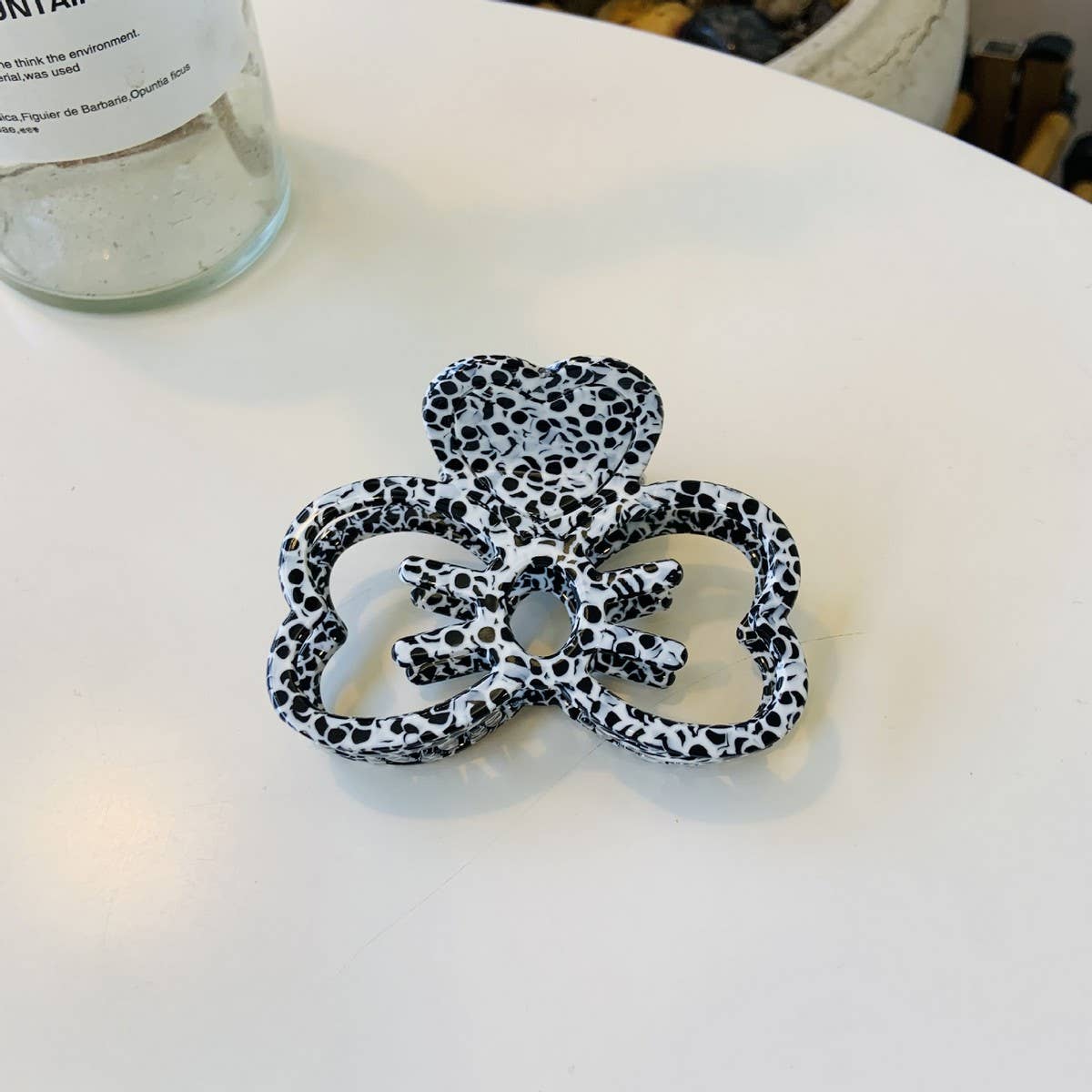 CWAHA1534_CAT FACE BOW HAIR CLAW CLIP