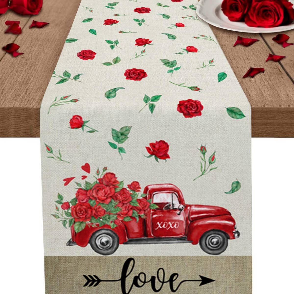 HOME VALENTINE'S DAY PRINTED TABLECLOTH